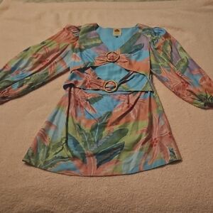 FARM Rio Multicolor Long Sleeve Dress